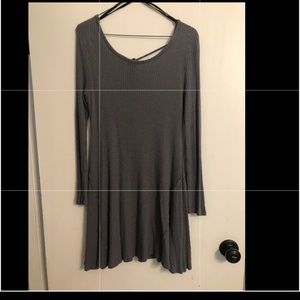 Interi thermal style soft shirt open back dress